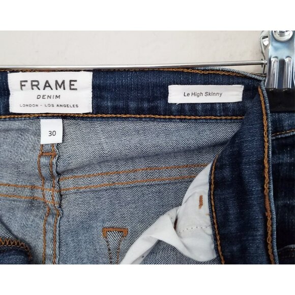 Frame Le High Distressed Skinny Church Street Jeans Women’s 30 Stretchy $210 - Picture 14 of 14